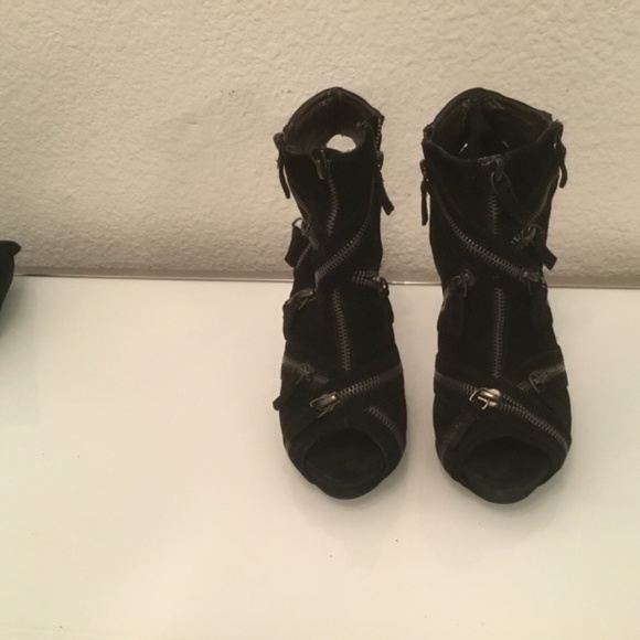 Sam Edelman suede peep toe zipper bootie sz 8 - Picture 2 of 10